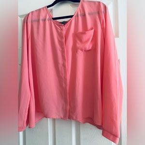 Chelsea 28 Blouse Coral Pink Size L Cropped Open Back Summer Beach Cute